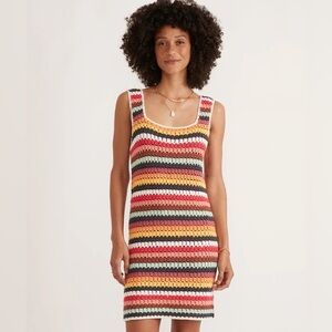 MARINE LAYER - Fiona Crochet Dress in Multi Stripe, Size XS